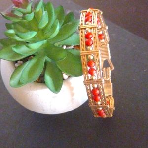 Vintage gold toned cuff bracelet